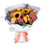 Vibrant Victory (Sunflowers, Carnations , Rose spray) - Flower Bouquet