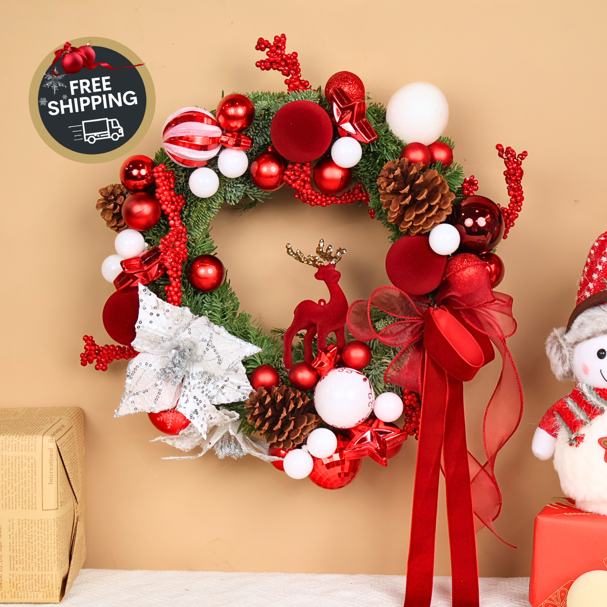 Yuletide Ruby - Christmas Nobilis Wreath