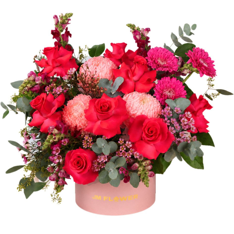 Zaria (8 Roses, 3 Gerberas) - Reflexed Rose Flower Box