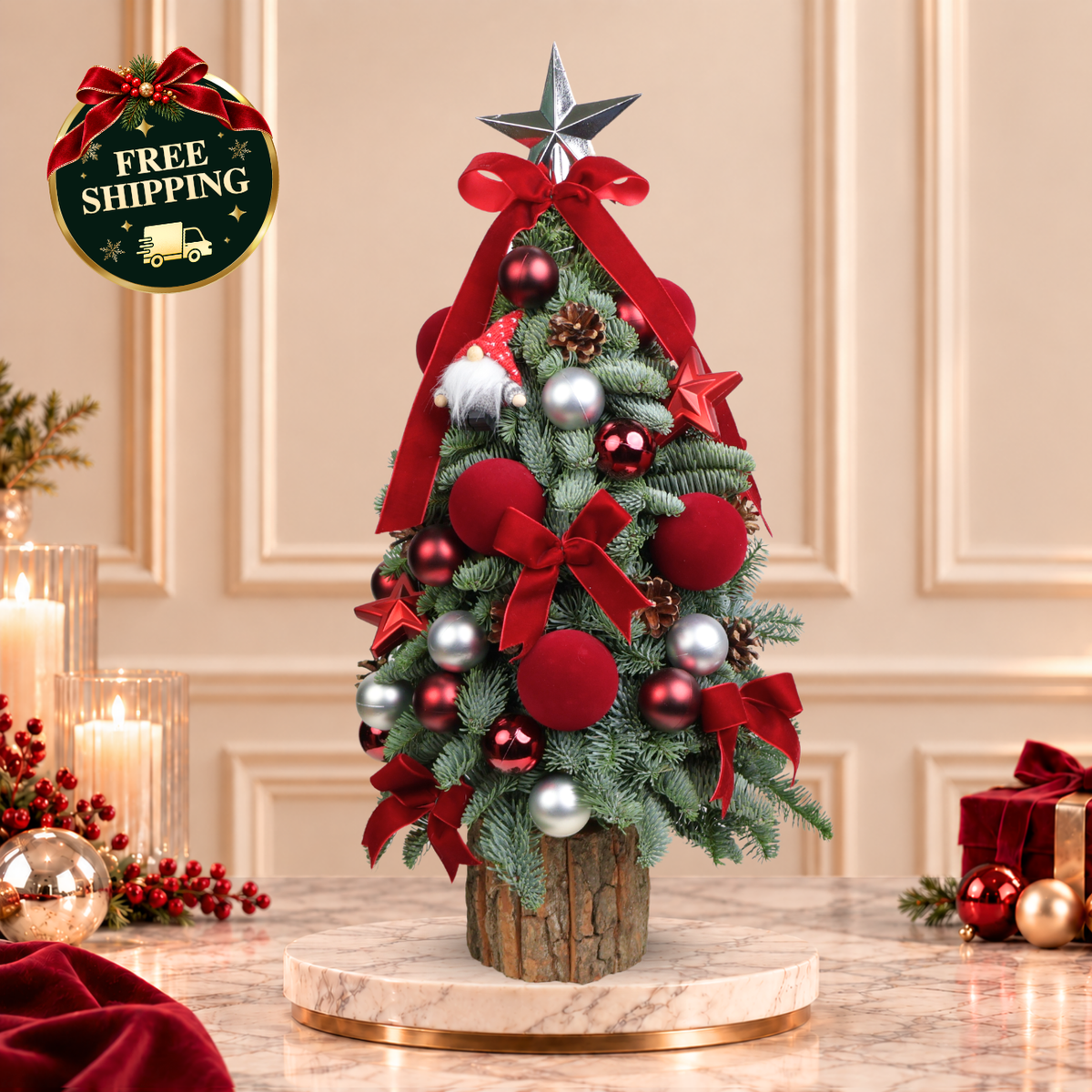 Rosy Noel - Fresh Mini Christmas Tree