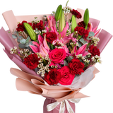 Nurturing Delights (Lily, Roses, Carnation) - Flower Bouquet