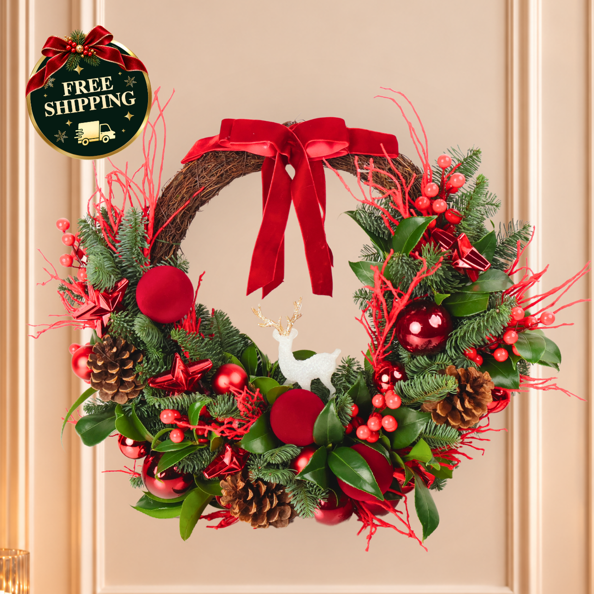 Scarlet Grove - Christmas Nobilis Wreath