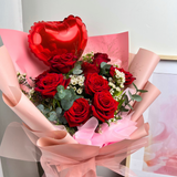 Heartfelt Delight  (9 Roses) - Valentine Flower Bouquet